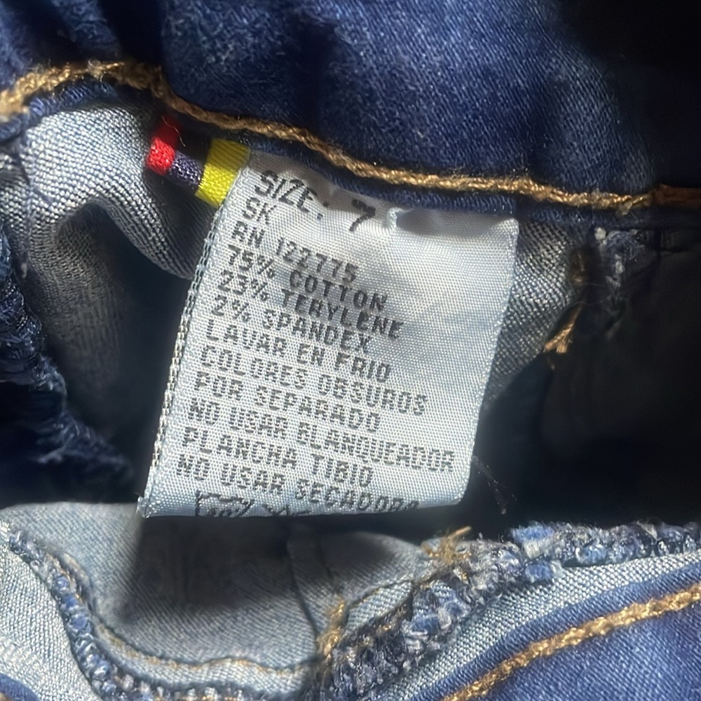 Up River blue chambray wash skinny jeans details booty ridges size 7 - Picture 9 of 16